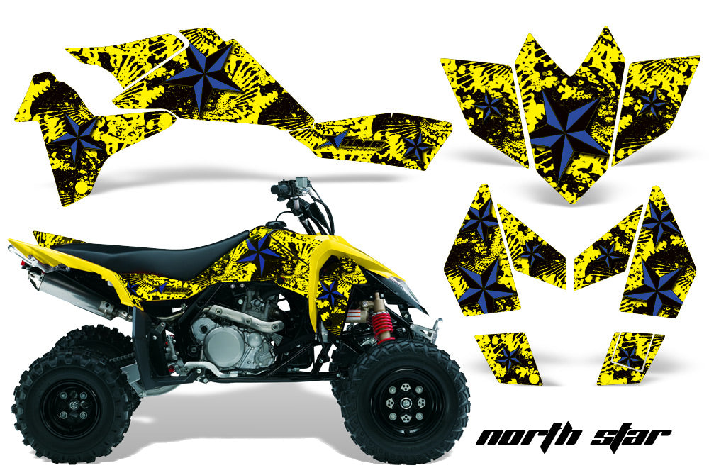 ATV Graphics Kit Quad Decal Sticker Wrap For Suzuki LTR450 2006-2009 NORTHSTAR BLUE YELLOW-atv motorcycle utv parts accessories gear helmets jackets gloves pantsAll Terrain Depot