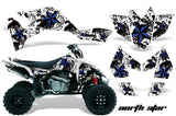 ATV Graphics Kit Quad Decal Sticker Wrap For Suzuki LTR450 2006-2009 NORTHSTAR BLACK WHITE