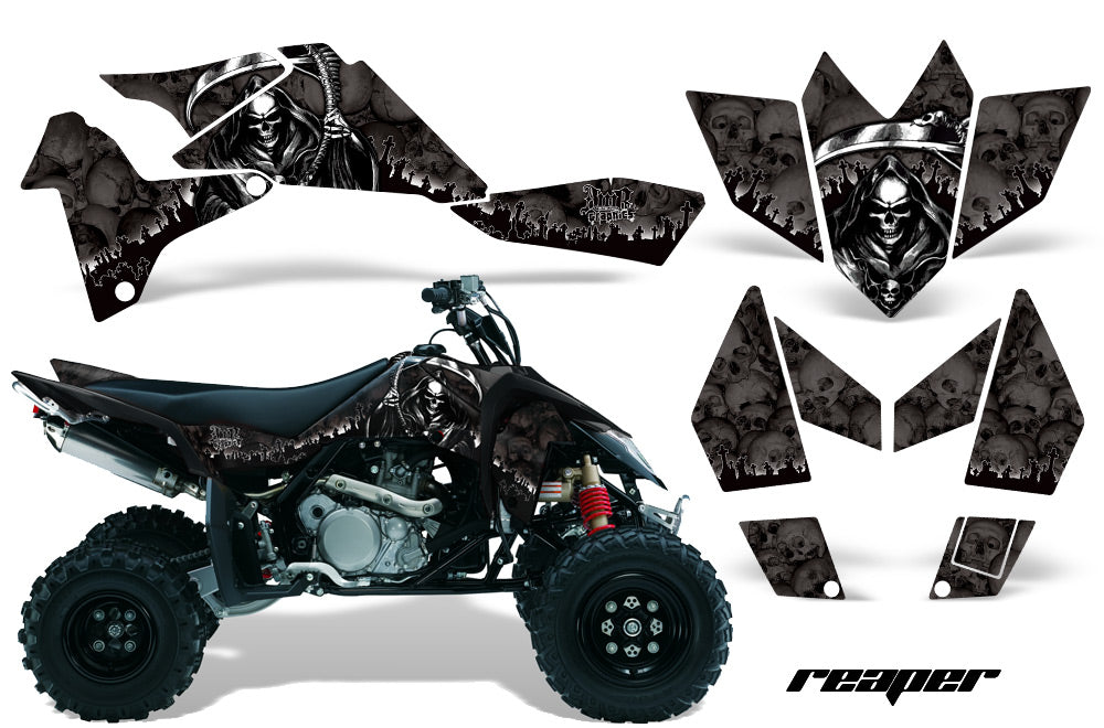 ATV Graphics Kit Quad Decal Sticker Wrap For Suzuki LTR450 2006-2009 REAPER BLACK-atv motorcycle utv parts accessories gear helmets jackets gloves pantsAll Terrain Depot