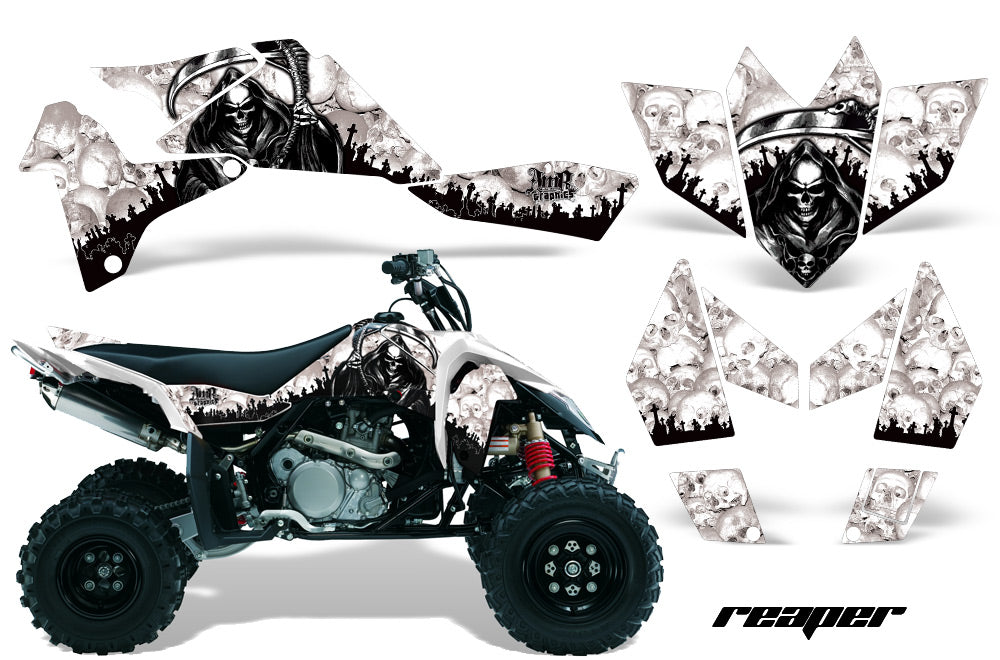 ATV Graphics Kit Quad Decal Sticker Wrap For Suzuki LTR450 2006-2009 REAPER WHITE-atv motorcycle utv parts accessories gear helmets jackets gloves pantsAll Terrain Depot