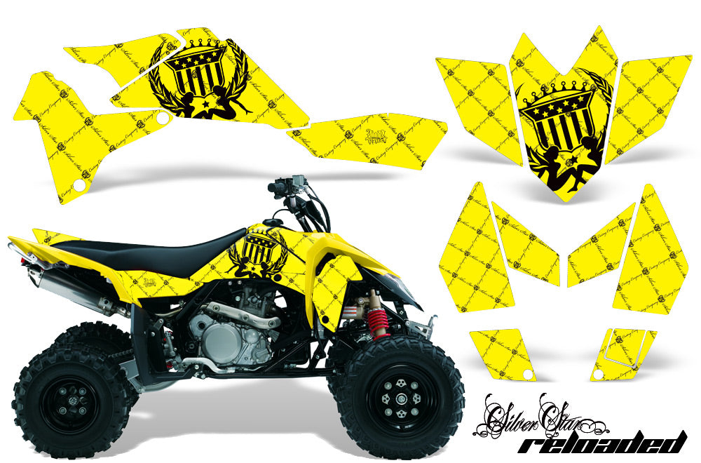 ATV Graphics Kit Quad Decal Sticker Wrap For Suzuki LTR450 2006-2009 RELOADED BLACK YELLOW-atv motorcycle utv parts accessories gear helmets jackets gloves pantsAll Terrain Depot