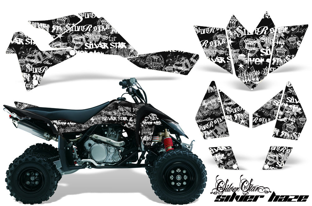 ATV Graphics Kit Quad Decal Sticker Wrap For Suzuki LTR450 2006-2009 SSSH WHITE BLACK-atv motorcycle utv parts accessories gear helmets jackets gloves pantsAll Terrain Depot