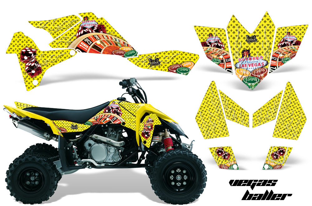 ATV Graphics Kit Quad Decal Sticker Wrap For Suzuki LTR450 2006-2009 VEGAS YELLOW-atv motorcycle utv parts accessories gear helmets jackets gloves pantsAll Terrain Depot