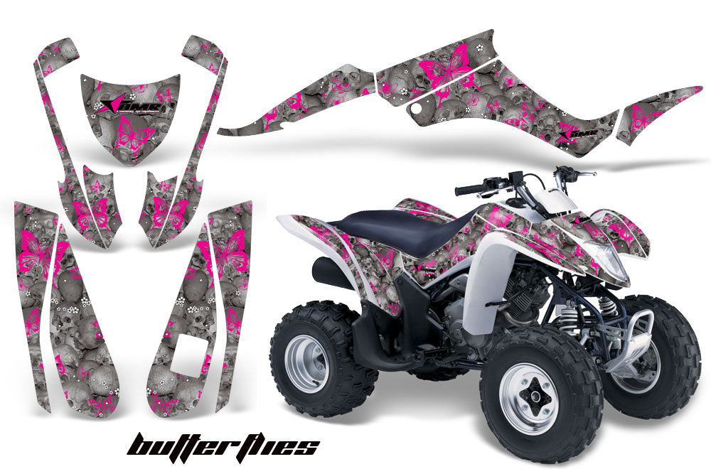 ATV Graphics Kit Decal Quad Wrap For Suzuki LTZ250 LTZ 250 2004-2009 BUTTERFLIES PINK SILVER-atv motorcycle utv parts accessories gear helmets jackets gloves pantsAll Terrain Depot