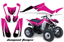 ATV Graphics Kit Decal Quad Wrap For Suzuki LTZ250 LTZ 250 2004-2009 DIAMOND FLAMES BLACK PINK-atv motorcycle utv parts accessories gear helmets jackets gloves pantsAll Terrain Depot