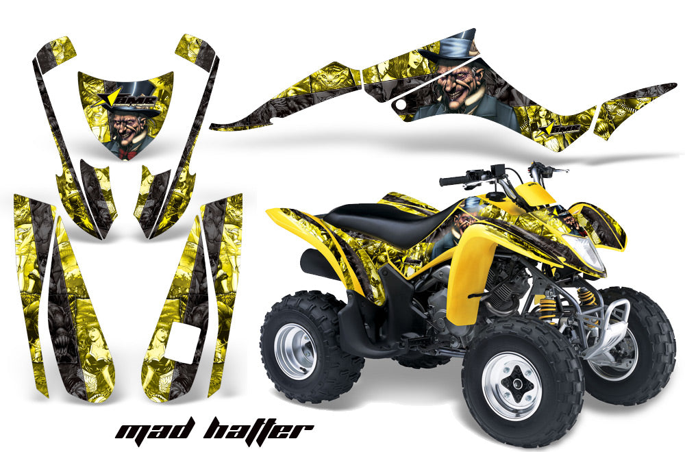 ATV Graphics Kit Decal Quad Wrap For Suzuki LTZ250 LTZ 250 2004-2009 HATTER BLACK YELLOW-atv motorcycle utv parts accessories gear helmets jackets gloves pantsAll Terrain Depot