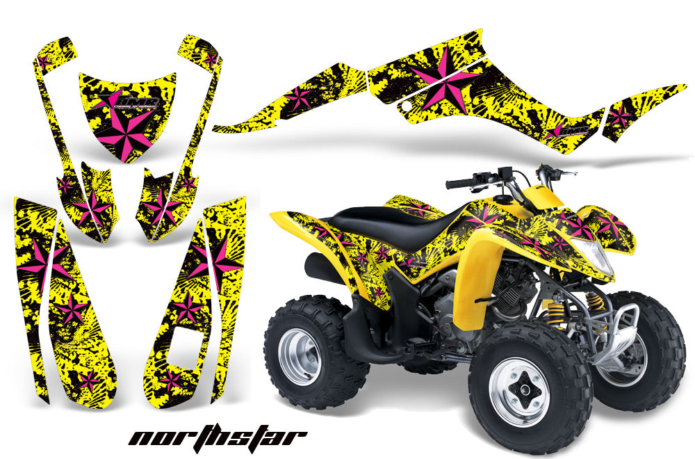 ATV Graphics Kit Decal Quad Wrap For Suzuki LTZ250 LTZ 250 2004-2009 NORTHSTAR PINK YELLOW-atv motorcycle utv parts accessories gear helmets jackets gloves pantsAll Terrain Depot
