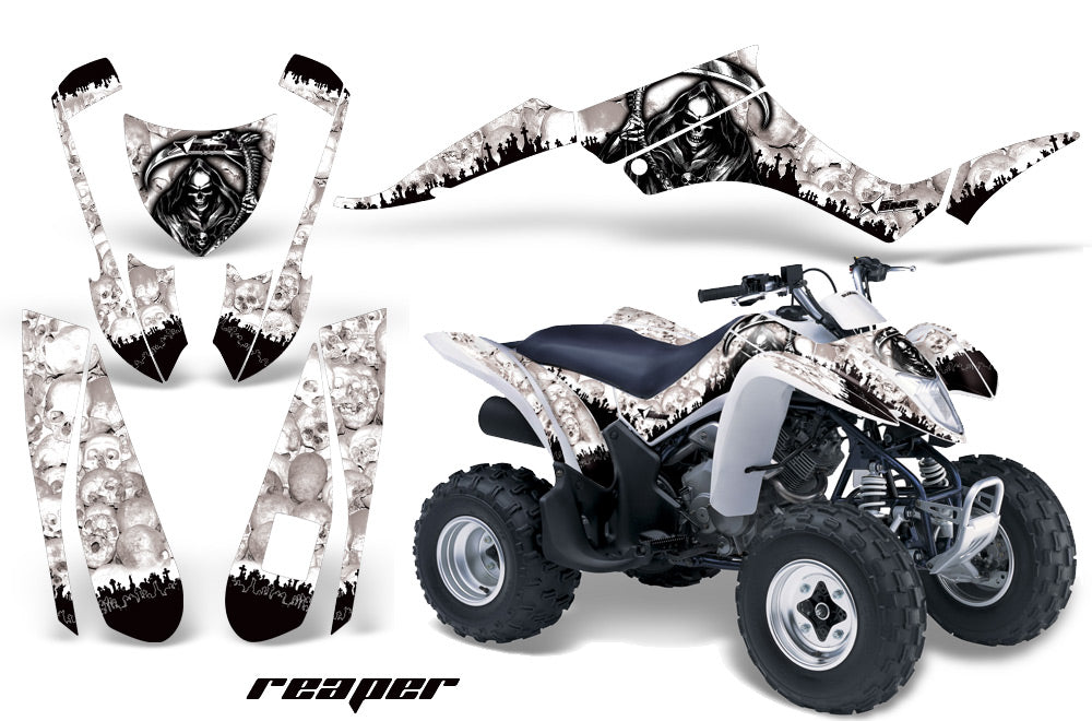 ATV Graphics Kit Decal Quad Wrap For Suzuki LTZ250 LTZ 250 2004-2009 REAPER WHITE-atv motorcycle utv parts accessories gear helmets jackets gloves pantsAll Terrain Depot