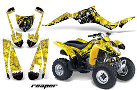 ATV Graphics Kit Decal Quad Wrap For Suzuki LTZ250 LTZ 250 2004-2009 REAPER YELLOW-atv motorcycle utv parts accessories gear helmets jackets gloves pantsAll Terrain Depot
