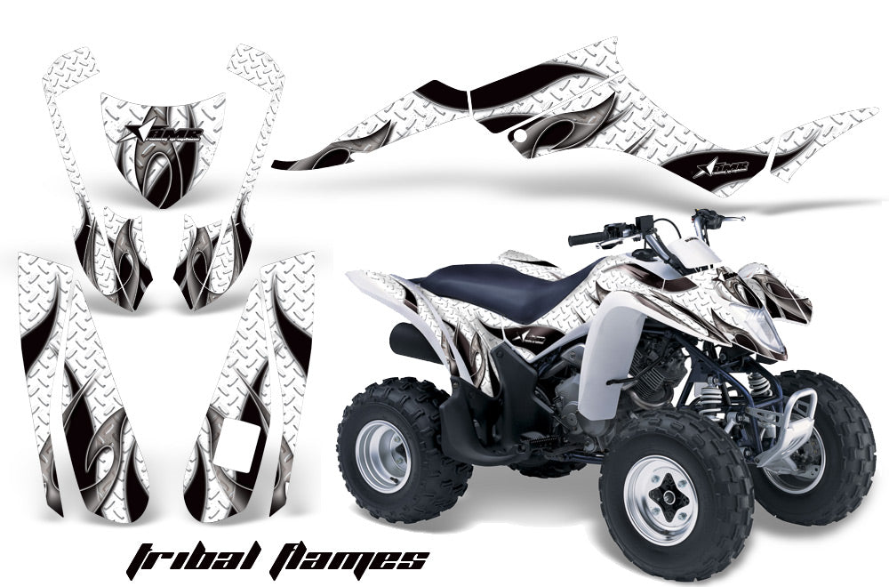 ATV Graphics Kit Decal Quad Wrap For Suzuki LTZ250 LTZ 250 2004-2009 TRIBAL BLACK WHITE-atv motorcycle utv parts accessories gear helmets jackets gloves pantsAll Terrain Depot