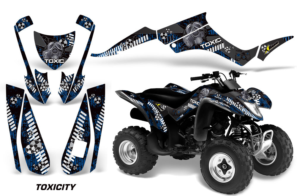 ATV Graphics Kit Decal Quad Wrap For Suzuki LTZ250 LTZ 250 2004-2009 TOXIC BLACK BLUE-atv motorcycle utv parts accessories gear helmets jackets gloves pantsAll Terrain Depot