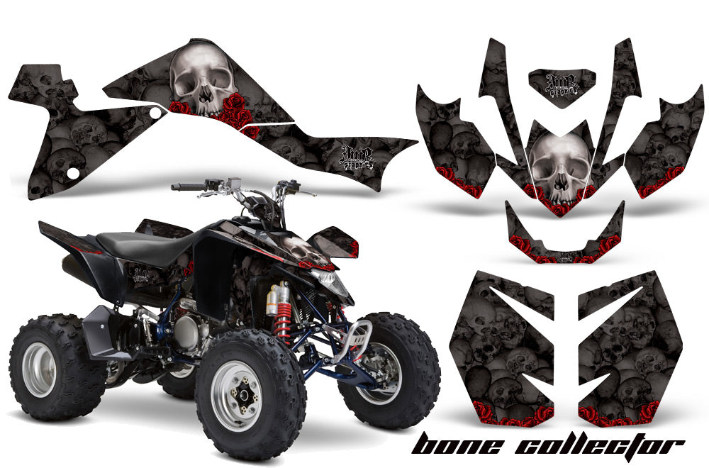 ATV Graphics Kit Quad Decal Sticker Wrap For Suzuki LTZ400 2009-2016 BONES BLACK-atv motorcycle utv parts accessories gear helmets jackets gloves pantsAll Terrain Depot