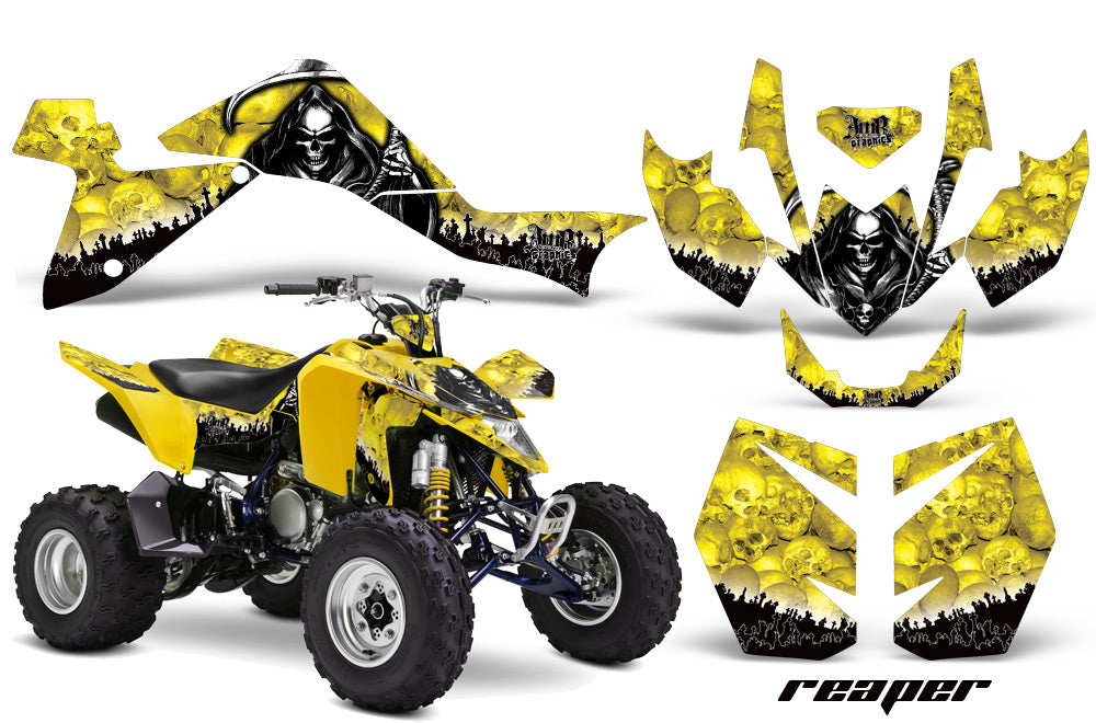 ATV Graphics Kit Quad Decal Sticker Wrap For Suzuki LTZ400 2009-2016 REAPER YELLOW-atv motorcycle utv parts accessories gear helmets jackets gloves pantsAll Terrain Depot