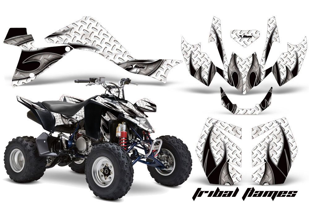 ATV Graphics Kit Quad Decal Sticker Wrap For Suzuki LTZ400 2009-2016 TRIBAL BLACK WHITE-atv motorcycle utv parts accessories gear helmets jackets gloves pantsAll Terrain Depot