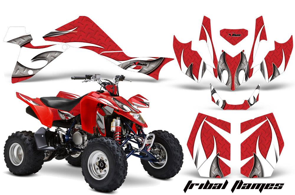 ATV Graphics Kit Quad Decal Sticker Wrap For Suzuki LTZ400 2009-2016 TRIBAL WHITE RED-atv motorcycle utv parts accessories gear helmets jackets gloves pantsAll Terrain Depot