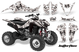 ATV Graphics Kit Decal Sticker Wrap For Kawasaki KFX400 2003-2008 BUTTERFLY BLACK WHITE-atv motorcycle utv parts accessories gear helmets jackets gloves pantsAll Terrain Depot