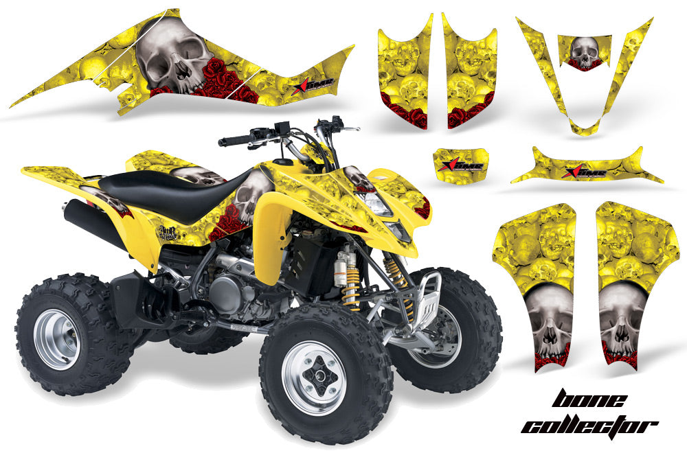 ATV Graphics Kit Decal Sticker Wrap For Suzuki LTZ400 2003-2008 BONES YELLOW-atv motorcycle utv parts accessories gear helmets jackets gloves pantsAll Terrain Depot