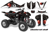 ATV Graphics Kit Decal Sticker Wrap For Kawasaki KFX400 2003-2008 CHECKERED RED BLACK