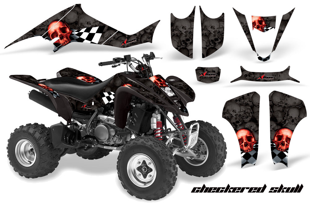 ATV Graphics Kit Decal Sticker Wrap For Suzuki LTZ400 2003-2008 CHECKERED RED BLACK-atv motorcycle utv parts accessories gear helmets jackets gloves pantsAll Terrain Depot