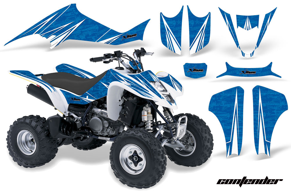 ATV Graphics Kit Decal Sticker Wrap For Kawasaki KFX400 2003-2008 CONTENDER WHITE BLUE-atv motorcycle utv parts accessories gear helmets jackets gloves pantsAll Terrain Depot