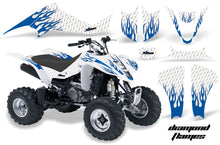 Load image into Gallery viewer, ATV Graphics Kit Decal Sticker Wrap For Suzuki LTZ400 2003-2008 DIAMOND FLAMES BLUE WHITE-atv motorcycle utv parts accessories gear helmets jackets gloves pantsAll Terrain Depot