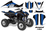 ATV Graphics Kit Decal Sticker Wrap For Kawasaki KFX400 2003-2008 DIAMOND RACE BLUE BLACK