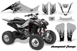 ATV Graphics Kit Decal Sticker Wrap For Suzuki LTZ400 2003-2008 DIAMOND FLAMES BLACK SILVER