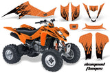 ATV Graphics Kit Decal Sticker Wrap For Suzuki LTZ400 2003-2008 DIAMOND FLAMES BLACK ORANGE