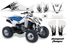 Load image into Gallery viewer, ATV Graphics Kit Decal Sticker Wrap For Kawasaki KFX400 2003-2008 DIAMOND FLAMES BLACK WHITE-atv motorcycle utv parts accessories gear helmets jackets gloves pantsAll Terrain Depot