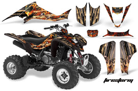 ATV Graphics Kit Decal Sticker Wrap For Suzuki LTZ400 2003-2008 FIRESTORM BLACK-atv motorcycle utv parts accessories gear helmets jackets gloves pantsAll Terrain Depot
