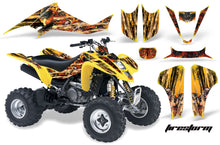 Load image into Gallery viewer, ATV Graphics Kit Decal Sticker Wrap For Kawasaki KFX400 2003-2008 FIRESTORM YELLOW-atv motorcycle utv parts accessories gear helmets jackets gloves pantsAll Terrain Depot