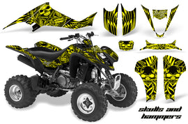 ATV Graphics Kit Decal Sticker Wrap For Kawasaki KFX400 2003-2008 HISH YELLOW-atv motorcycle utv parts accessories gear helmets jackets gloves pantsAll Terrain Depot
