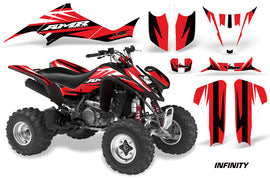 ATV Graphics Kit Decal Sticker Wrap For Kawasaki KFX400 2003-2008 INFINITY RED-atv motorcycle utv parts accessories gear helmets jackets gloves pantsAll Terrain Depot