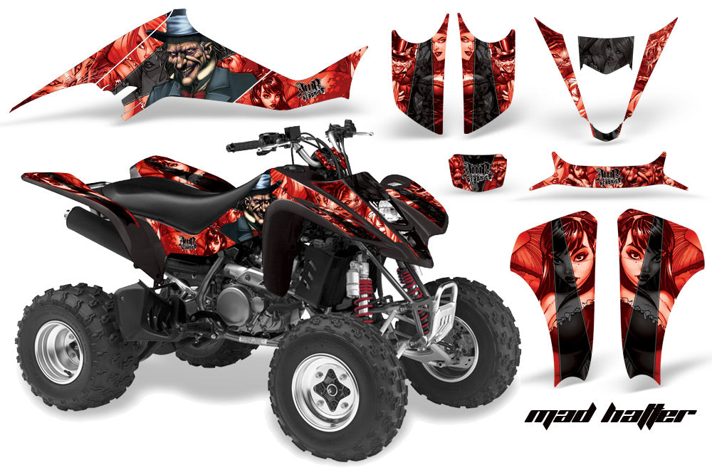 ATV Graphics Kit Decal Sticker Wrap For Kawasaki KFX400 2003-2008 HATTER BLACK RED-atv motorcycle utv parts accessories gear helmets jackets gloves pantsAll Terrain Depot