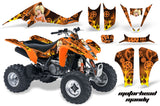 ATV Graphics Kit Decal Sticker Wrap For Kawasaki KFX400 2003-2008 MOTO MANDY ORANGE