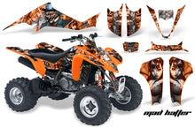 Load image into Gallery viewer, ATV Graphics Kit Decal Sticker Wrap For Kawasaki KFX400 2003-2008 HATTER ORANGE SILVER-atv motorcycle utv parts accessories gear helmets jackets gloves pantsAll Terrain Depot