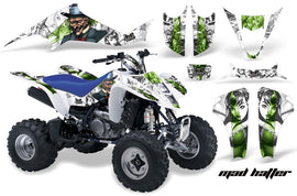 ATV Graphics Kit Decal Sticker Wrap For Kawasaki KFX400 2003-2008 HATTER GREEN WHITE-atv motorcycle utv parts accessories gear helmets jackets gloves pantsAll Terrain Depot