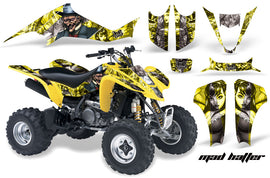 ATV Graphics Kit Decal Sticker Wrap For Kawasaki KFX400 2003-2008 HATTER SILVER YELLOW-atv motorcycle utv parts accessories gear helmets jackets gloves pantsAll Terrain Depot