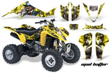 ATV Graphics Kit Decal Sticker Wrap For Kawasaki KFX400 2003-2008 HATTER SILVER YELLOW