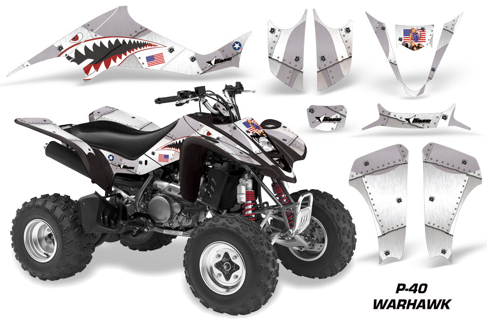 ATV Graphics Kit Decal Sticker Wrap For Suzuki LTZ400 2003-2008 WARHAWK SILVER-atv motorcycle utv parts accessories gear helmets jackets gloves pantsAll Terrain Depot