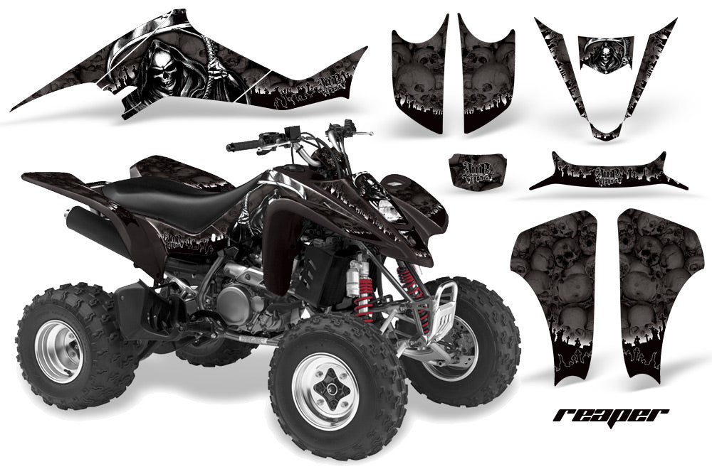 ATV Graphics Kit Decal Sticker Wrap For Suzuki LTZ400 2003-2008 REAPER BLACK-atv motorcycle utv parts accessories gear helmets jackets gloves pantsAll Terrain Depot