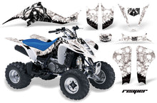 Load image into Gallery viewer, ATV Graphics Kit Decal Sticker Wrap For Kawasaki KFX400 2003-2008 REAPER WHITE-atv motorcycle utv parts accessories gear helmets jackets gloves pantsAll Terrain Depot