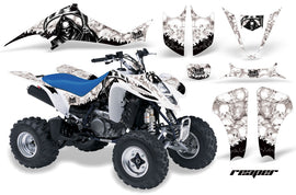 ATV Graphics Kit Decal Sticker Wrap For Kawasaki KFX400 2003-2008 REAPER WHITE-atv motorcycle utv parts accessories gear helmets jackets gloves pantsAll Terrain Depot