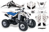 ATV Graphics Kit Decal Sticker Wrap For Kawasaki KFX400 2003-2008 REAPER WHITE