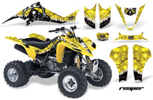 Load image into Gallery viewer, ATV Graphics Kit Decal Sticker Wrap For Suzuki LTZ400 2003-2008 REAPER YELLOW-atv motorcycle utv parts accessories gear helmets jackets gloves pantsAll Terrain Depot