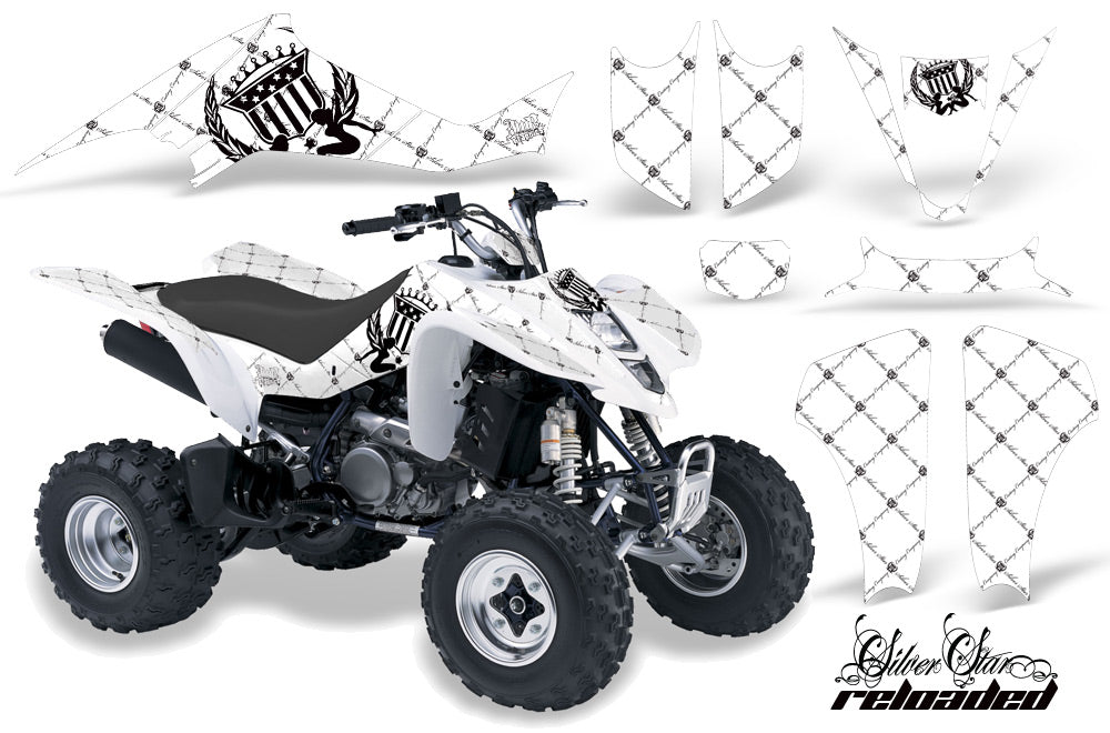 ATV Graphics Kit Decal Sticker Wrap For Suzuki LTZ400 2003-2008 RELOADED BLACK WHITE-atv motorcycle utv parts accessories gear helmets jackets gloves pantsAll Terrain Depot