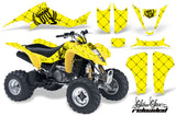 ATV Graphics Kit Decal Sticker Wrap For Kawasaki KFX400 2003-2008 RELOADED BLACK YELLOW