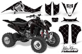 ATV Graphics Kit Decal Sticker Wrap For Suzuki LTZ400 2003-2008 RELOADED WHITE BLACK