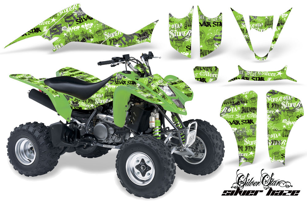ATV Graphics Kit Decal Sticker Wrap For Kawasaki KFX400 2003-2008 SSSH BLACK GREEN-atv motorcycle utv parts accessories gear helmets jackets gloves pantsAll Terrain Depot