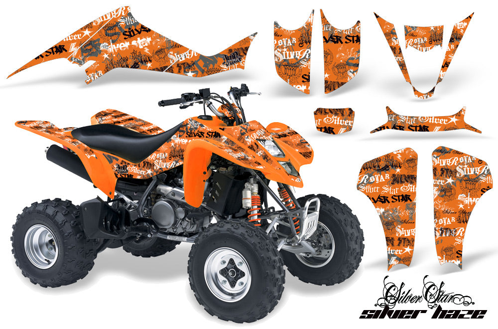 ATV Graphics Kit Decal Sticker Wrap For Kawasaki KFX400 2003-2008 SSSH BLACK ORANGE-atv motorcycle utv parts accessories gear helmets jackets gloves pantsAll Terrain Depot